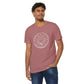Cancer Unisex Recycled Organic T-Shirt on model (Mauve)