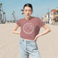 Aries Zodiac Cropped Tee on model (Muave)
