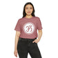 Om Unisex Recycled Organic T-Shirt on model (Mauve)