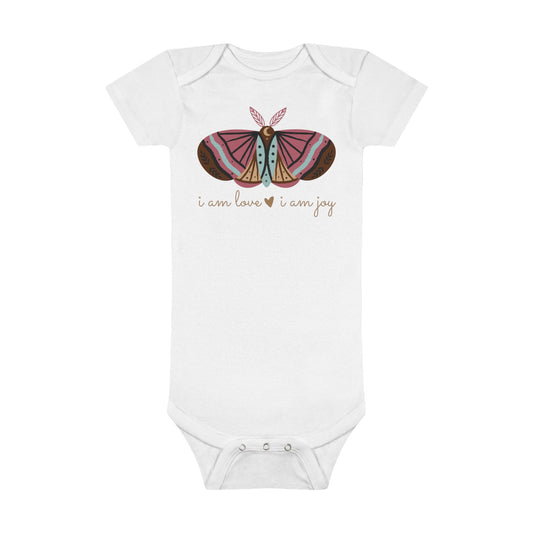 Pink Butterfly Organic Short Sleeve Onesie