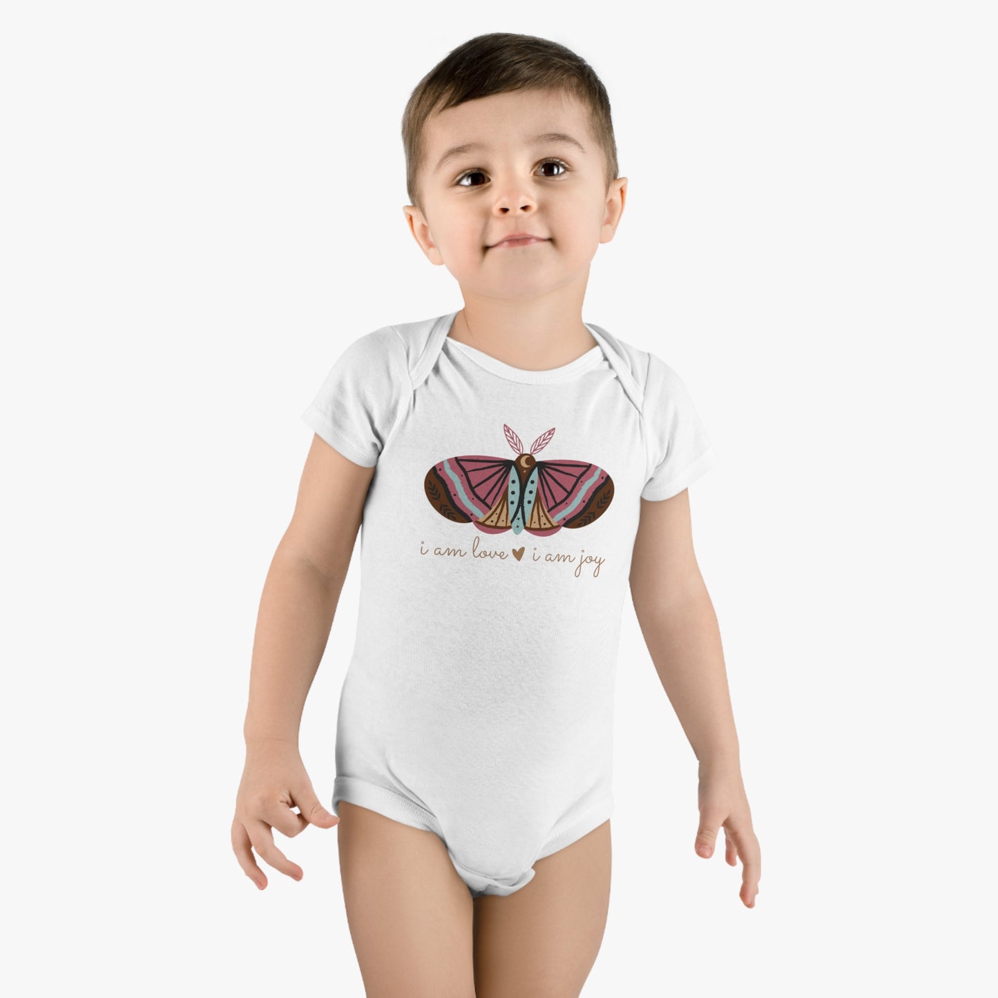 Pink Butterfly Organic Short Sleeve Onesie