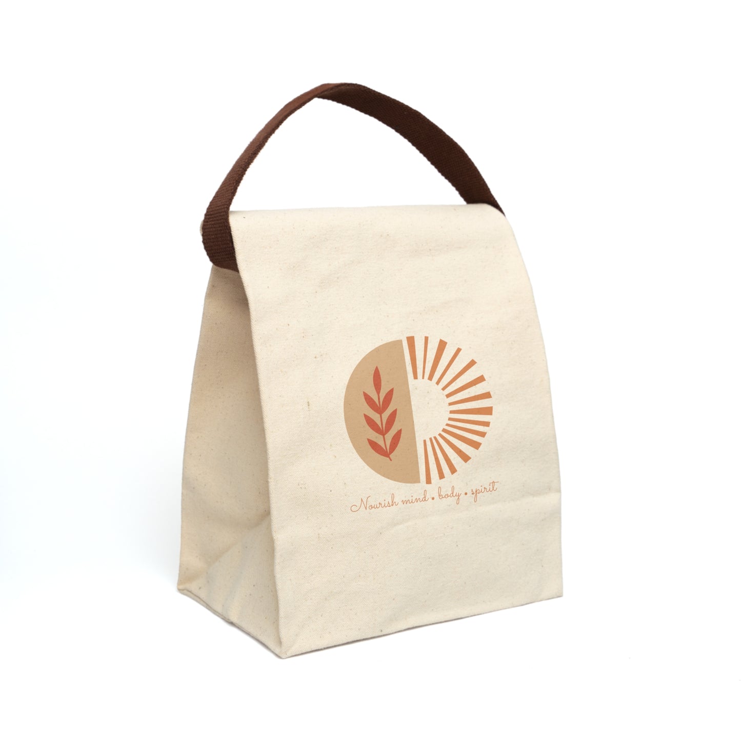 Nourish Mind Body Spirit Canvas Lunch Bag With Strap