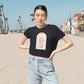 Wild & Free Cropped Tee on model (Dark Grey)