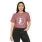 Sagittarius Unisex Recycled Organic T-Shirt on model (Mauve)