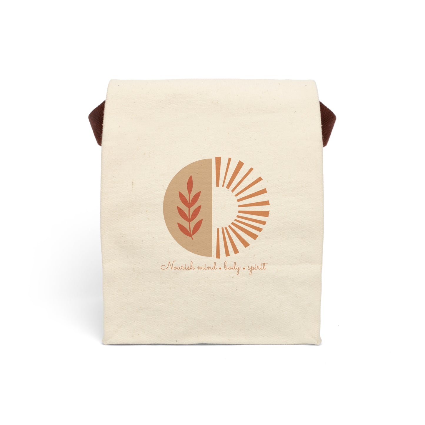 Nourish Mind Body Spirit Canvas Lunch Bag With Strap