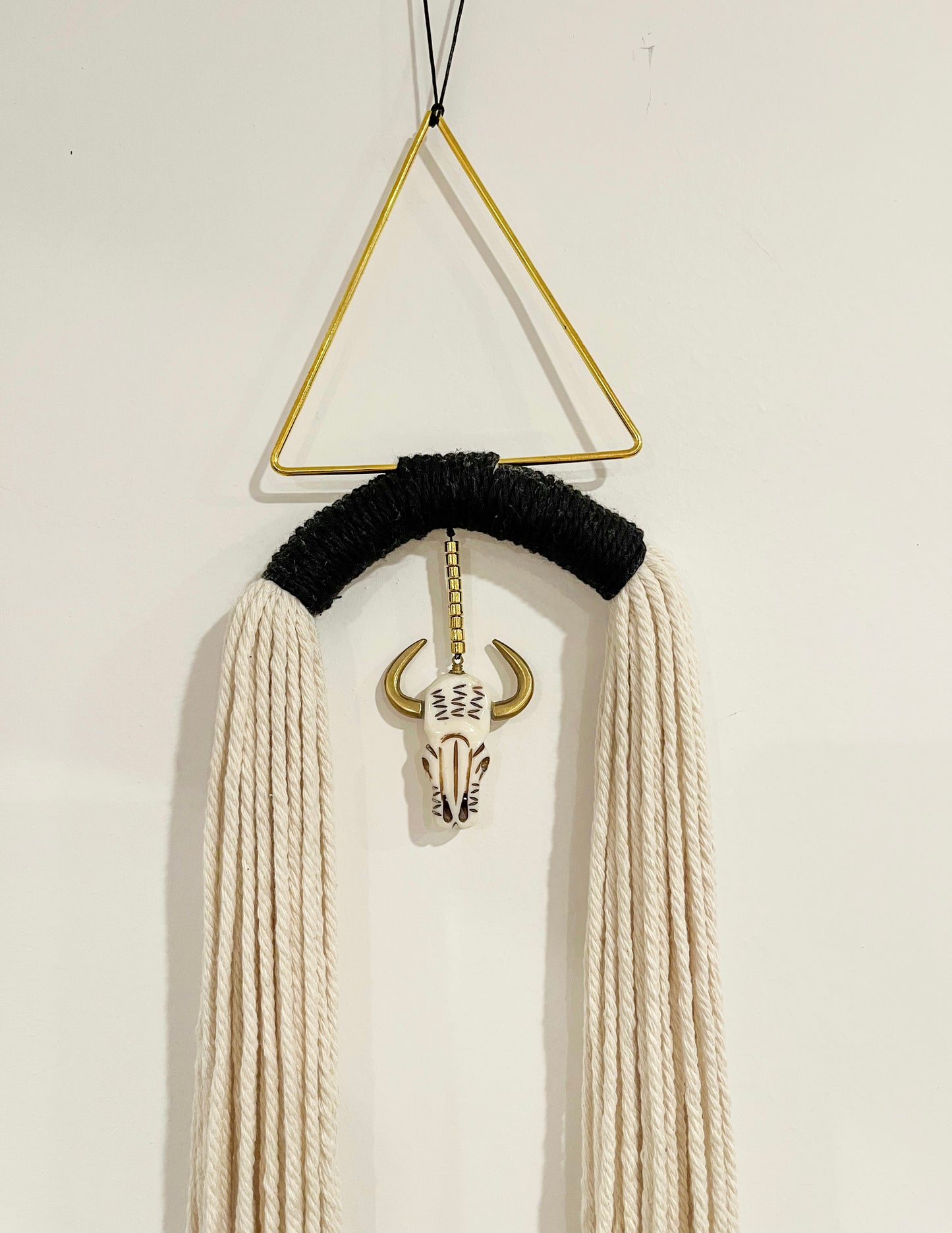 Triangle and Bone Macrame Wall Hanging