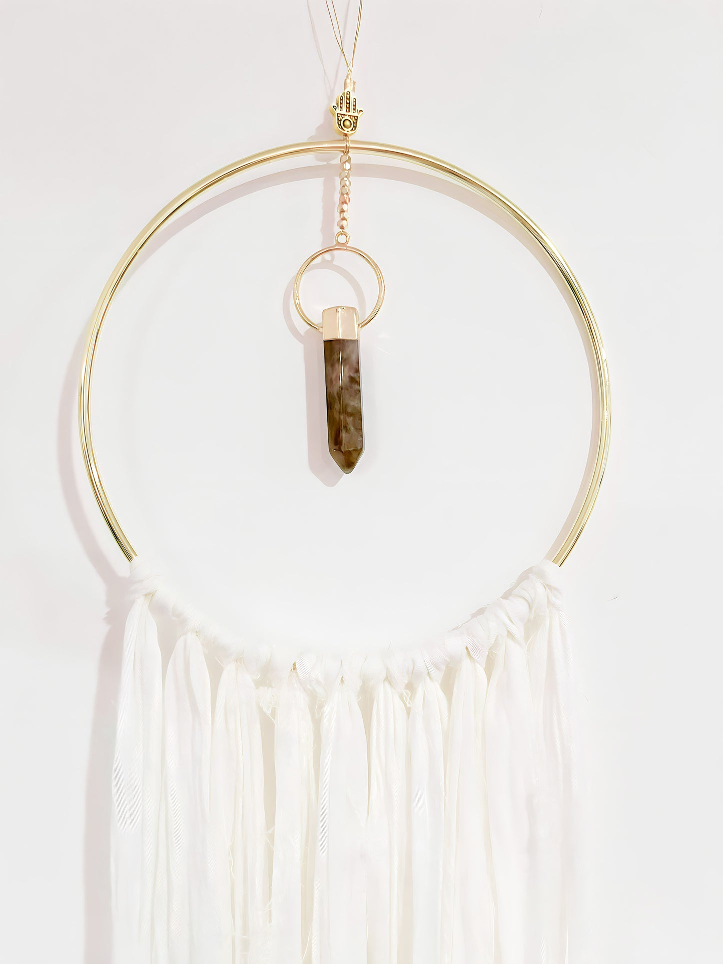 Hand Dyed Smoky Quartz Macrame Wall Hanging