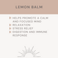 Lemon Balm Tincture (used for)