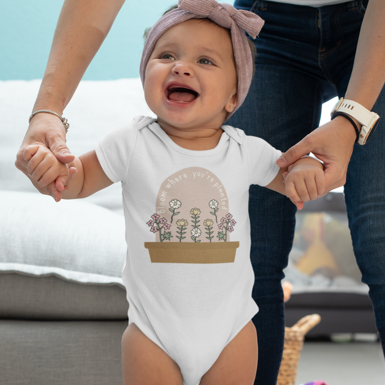 Bloom where you're planted Organic Short Sleeve Onesie