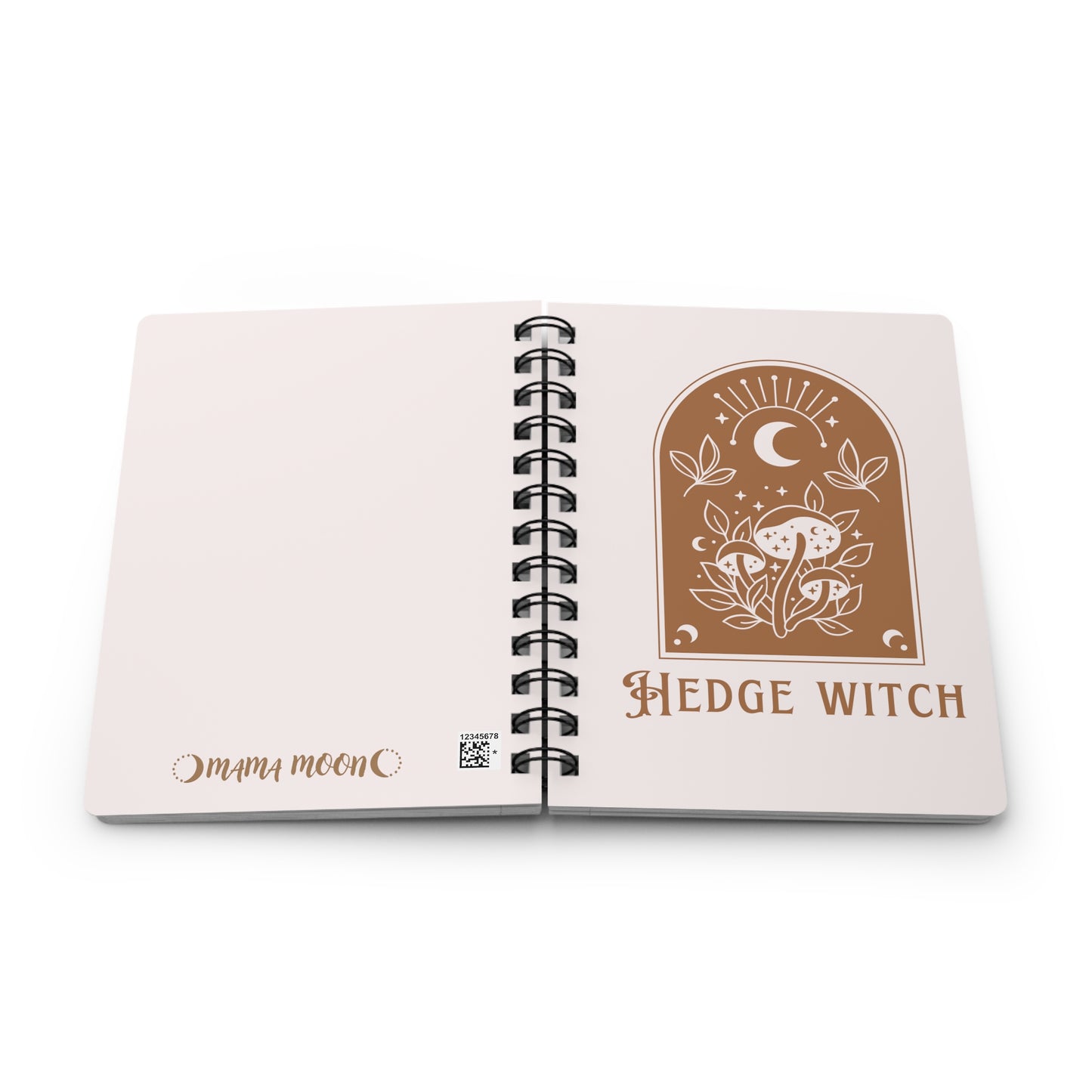 Spiral Bound Hedge Witch Journal (open face down)