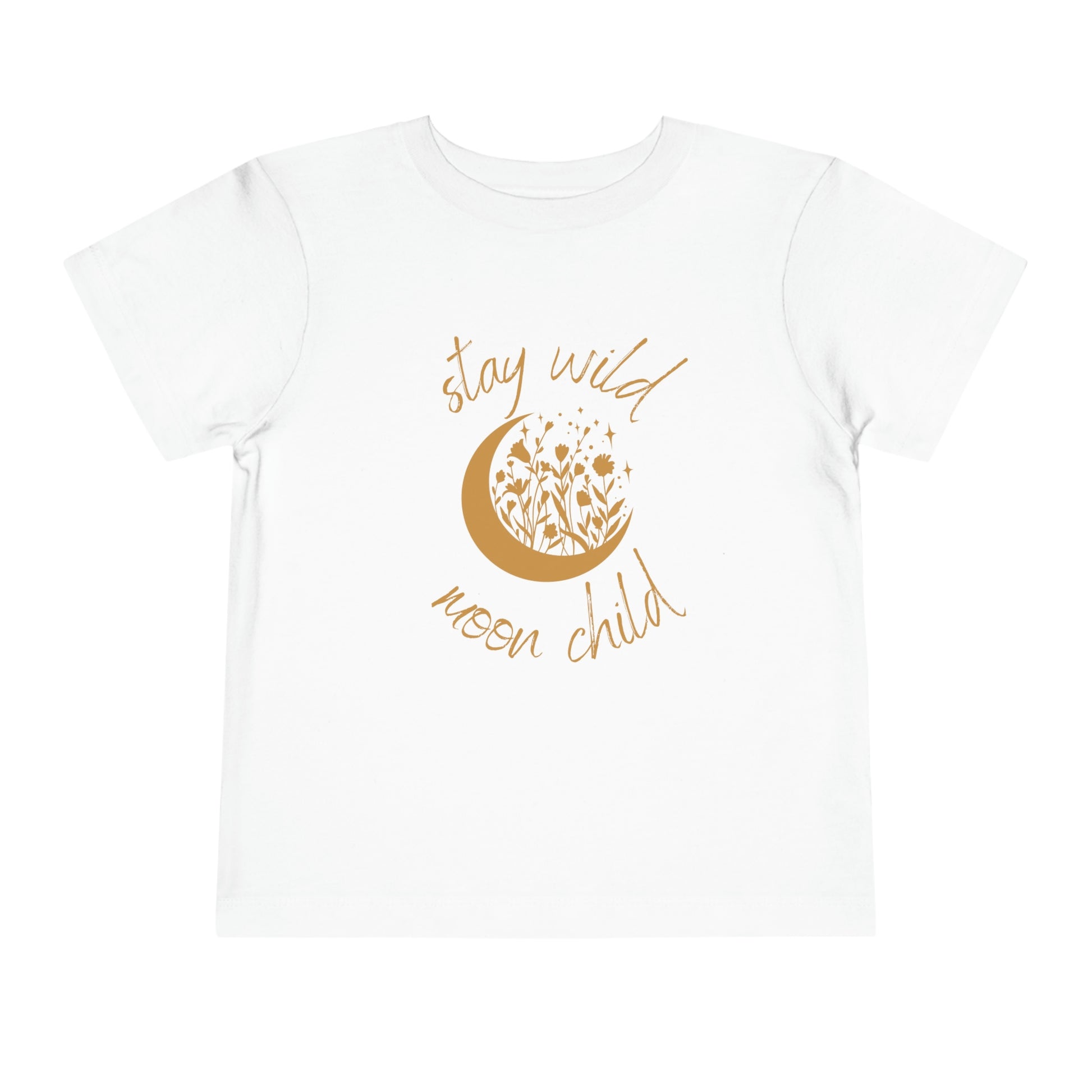 Toddler Short Sleeve Stay Wild Moon Child Tee (White)