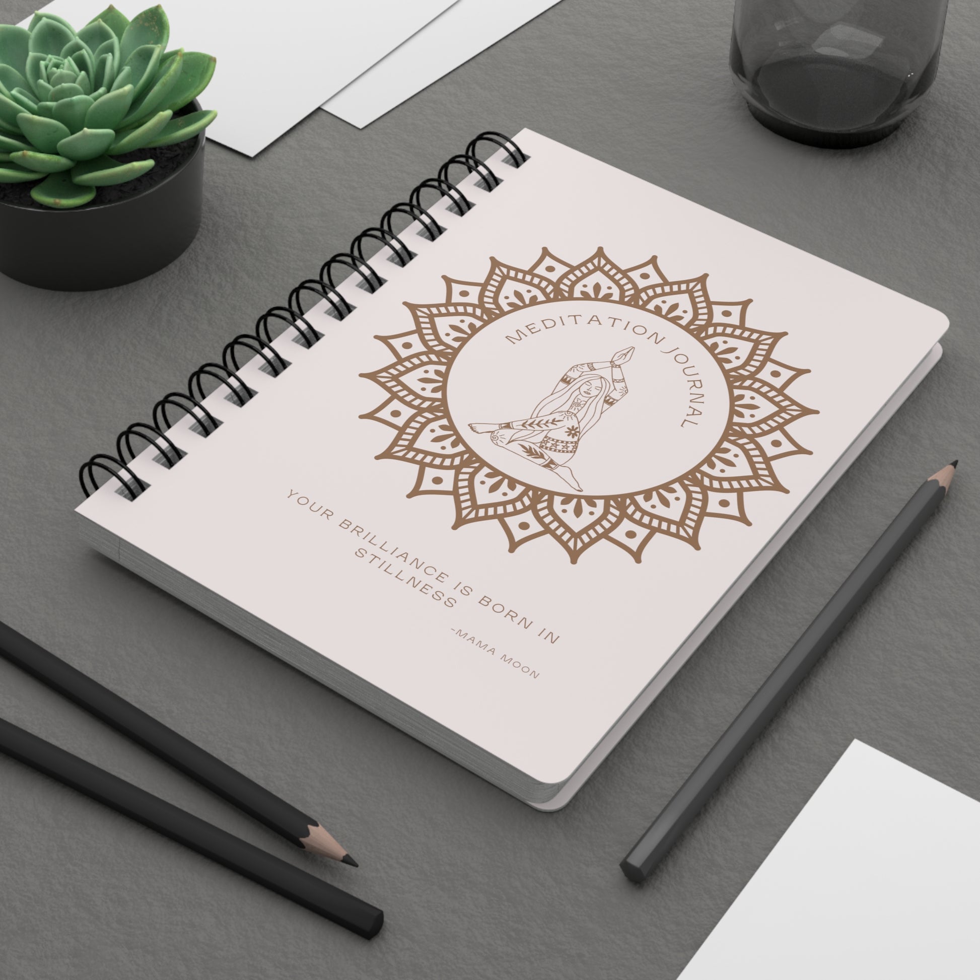 Spiral Bound Meditation Journal (staged)